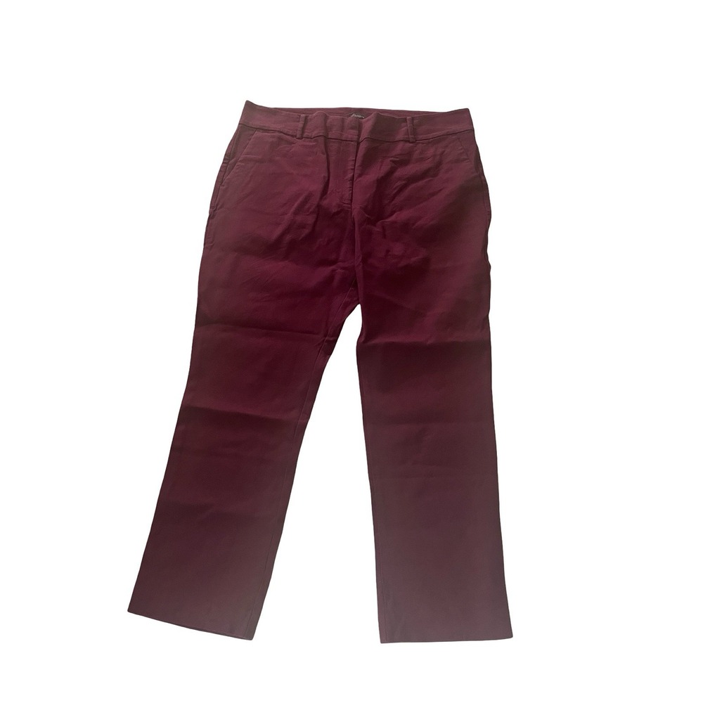 Ann Taylor Factory Size 12 Purple Dress Pants Ankle Straight Leg 93% Cotton